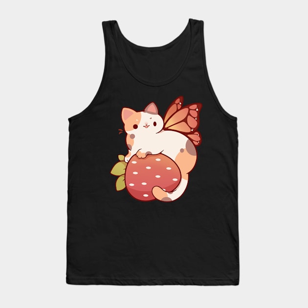 Fairy calico cat with strawberry Tank Top by Rihnlin